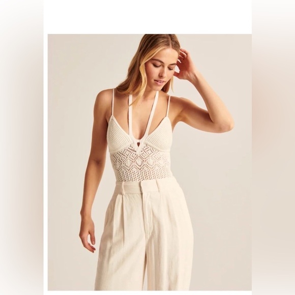 Abercrombie & Fitch Tops - Abercrombie- NWT Crochet Halter Bodysuit - Small